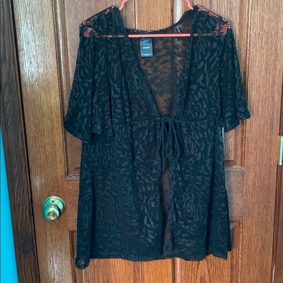 Catalina Other - NWT Black Mesh Swimsuit Coverup with Tie at Waist